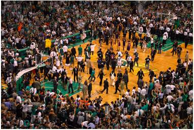 Pandemonium  - Meaning: wild and noisy disorder or confusion; uproar.