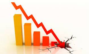 Slump  - Meaning: (of prices, values, or sales) to fall heavily and suddenly.