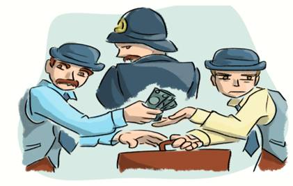 Malfeasance  - Meaning: The doing of a wrongful or illegal act, esp. by a public official.