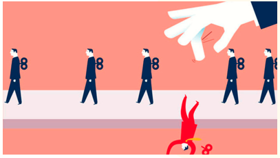 Expulsion  - Meaning: (the act of) forcing someone, or being forced, to leave a school, organization, or country.