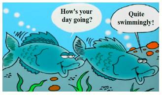 Swimmingly - Meaning- Without any problems or difficulties.