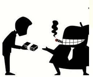 Extortion  - Meaning- The crime of making somebody give you something by threatening them.