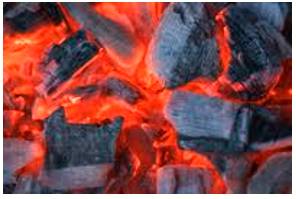 Ember  - Meaning- A piece of wood or coal that is not burning but is still red and hot after a fire has died.