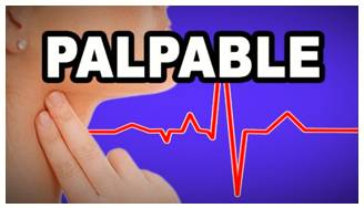 Palpable  - Meaning-  That is easily noticed by the mind or the senses.