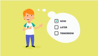 Procrastination  - Meaning- The act of delaying something that you should do, usually because you do not want to do it.