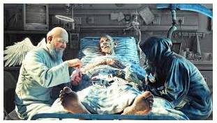 Throes  - Meaning- Violent pains, especially at the moment of death.