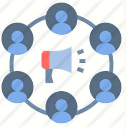Dissemination  - Meaning- The act of spreading information or knowledge so that it reaches many people.