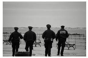Patrol  - Meaning- To go around an area or a building at regular times to check that it is safe and that there is no trouble.