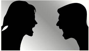 Joust  - Meaning -To argue with somebody, especially as part of a formal or public debate.
