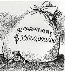 Reparation  - Meaning - The action of making amends for a wrong one has done, by providing payment or other assistance to those who have been wronged.