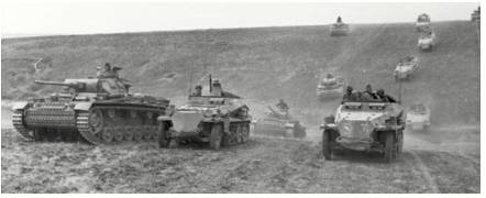 Blitzkrieg  - An intense military campaign intended to bring about a swift victory.