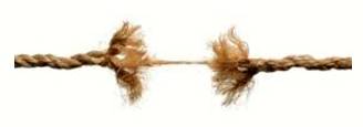 Unravel  - To start to fail or no longer stay together as a whole.