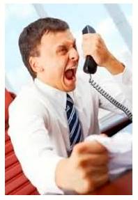 Disgruntled  - Angry or dissatisfied.