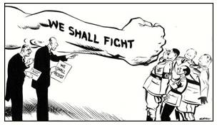 Appeasement  - The practice of giving a country what it wants in order to avoid war.