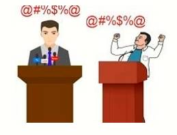 Harangue  - Lecture (someone) at length in an aggressive and critical manner.