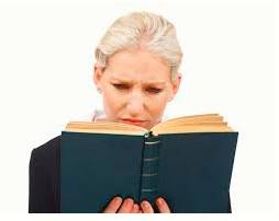 Peruse  - Read (something), typically in a thorough or careful way.