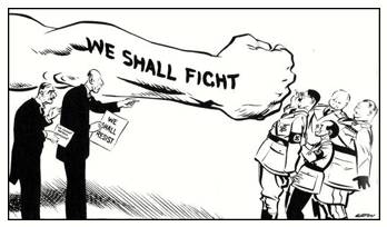 Appeasement  - The practice of giving a country what it wants in order to avoid war.