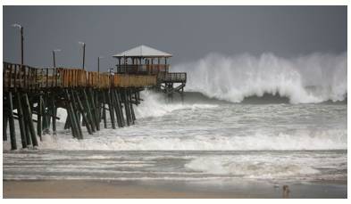 Surge  - A sudden large increase, typically a temporary one.