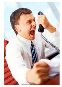Disgruntled  - Angry or dissatisfied.