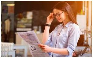 Perusal  - The action of reading or examining something.