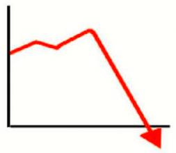 Plunge  - Fall suddenly and uncontrollably.