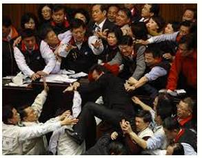 Mayhem  - Violent or extreme disorder; chaos.