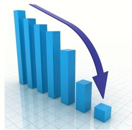 Dwindling  - Gradually diminishing in size, amount, or strength.