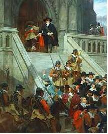 Interregnum  - A period when normal government is suspended, especially between successive reigns or regimes.