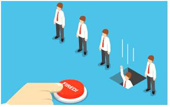 Layoff  - A temporary or permanent discharge of a worker or workers because of economic conditions or shortage of work.