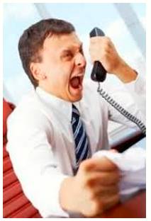 Disgruntled  - Angry or dissatisfied.