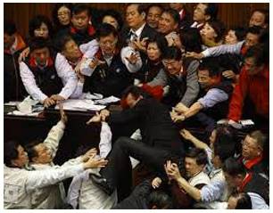 Mayhem  - Violent or extreme disorder; chaos.
