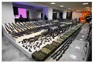 Arsenal  - A place where weapons and military equipment are stored or made.