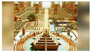 Grandiose  - Conceived on a very grand or ambitious scale.