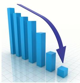 Dwindling  - Gradually diminishing in size, amount, or strength.