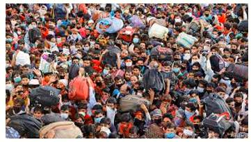 Stampede  - A sudden rapid movement or reaction of a mass of people in response to a particular circumstance or stimulus.