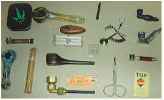Paraphernalia  - A large number of objects or personal possessions, especially the equipment that you need for a particular activity.