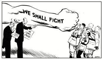 Appeasement  - The practice of giving a country what it wants in order to avoid war.