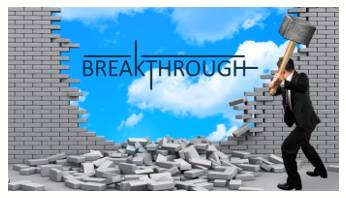Breakthrough  - A sudden, dramatic, and important discovery or development.
