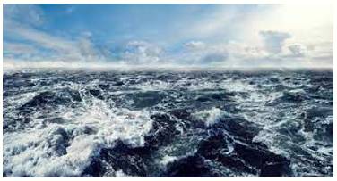 Choppy - (of a sea, lake, or river) having many small waves.