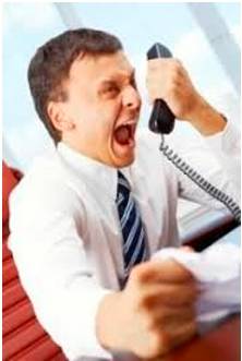 Disgruntled  - Angry or dissatisfied.