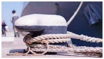 Mooring  - The ropes, chains, etc. by which a ship or boat is moored.