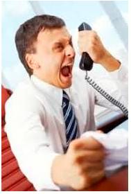 Disgruntled  - Angry or dissatisfied.