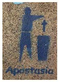 Apostasy  - The abandonment or renunciation of a religious or political belief or principle.