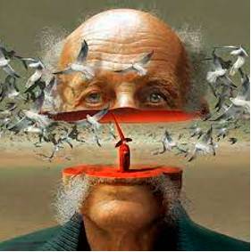 Surreal - Very strange; more like a dream than reality, with ideas and images mixed together in a strange way.
