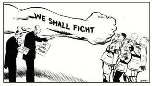 Appeasement  - The practice of giving a country what it wants in order to avoid war.