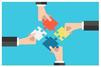 Conflate  - To put two or more things together to make one new thing.