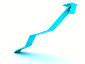 Escalate  - To rise extremely quickly or make extremely quick progress towards success.