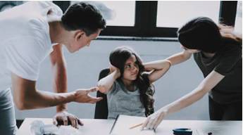 Compel  - Make strong efforts to persuade or force (someone) to do something.