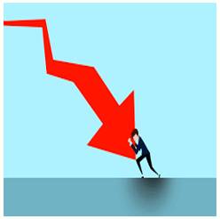 Recession  - A period when the economy of a country is not very successful.