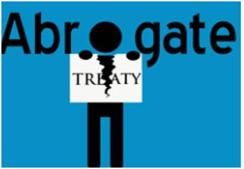 Abrogate  - To officially end a law, an agreement, etc.